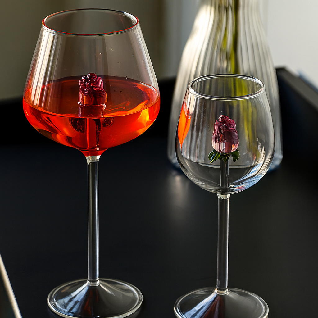 Rose Wine Glass