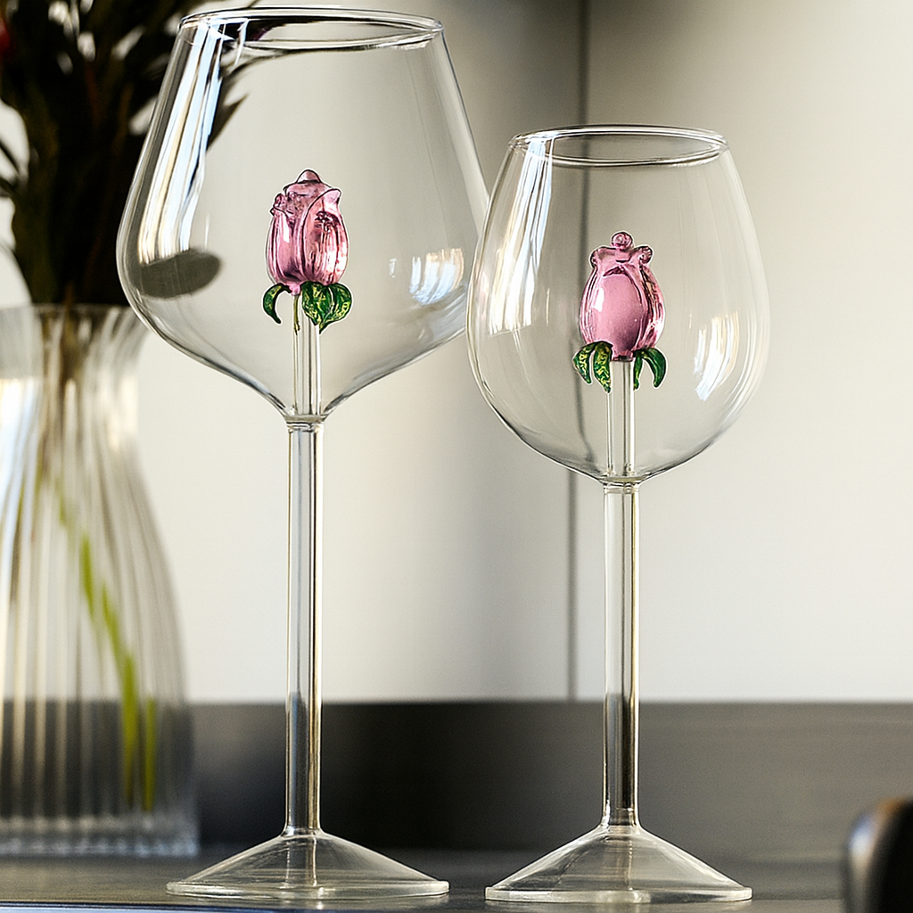 Rose Wine Glass