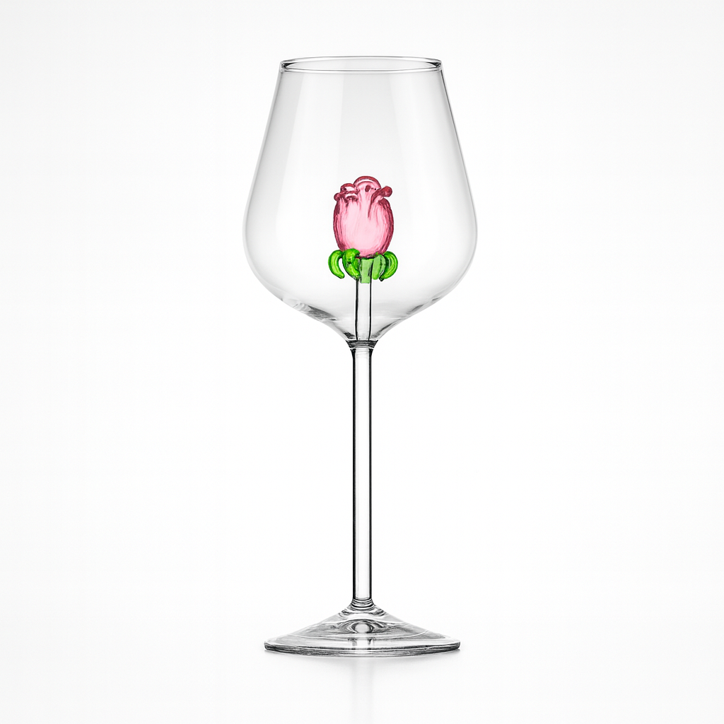 Rose Wine Glass